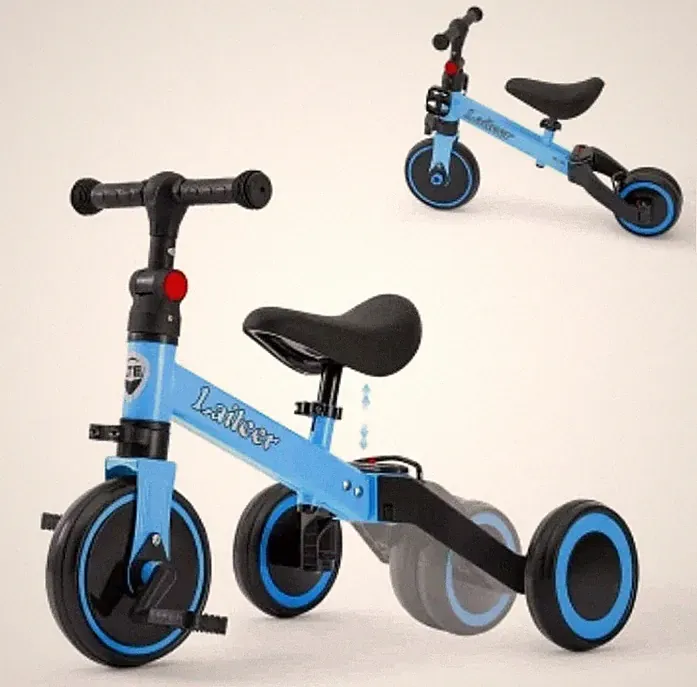 3in1 Toddler Balance Bike & Convertible Trike For Kids Adjustable Removable Pads