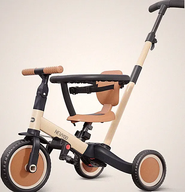 Toddler Tricycle with Push Handle, Convertible Balance Bike for 1–3 Year Olds
